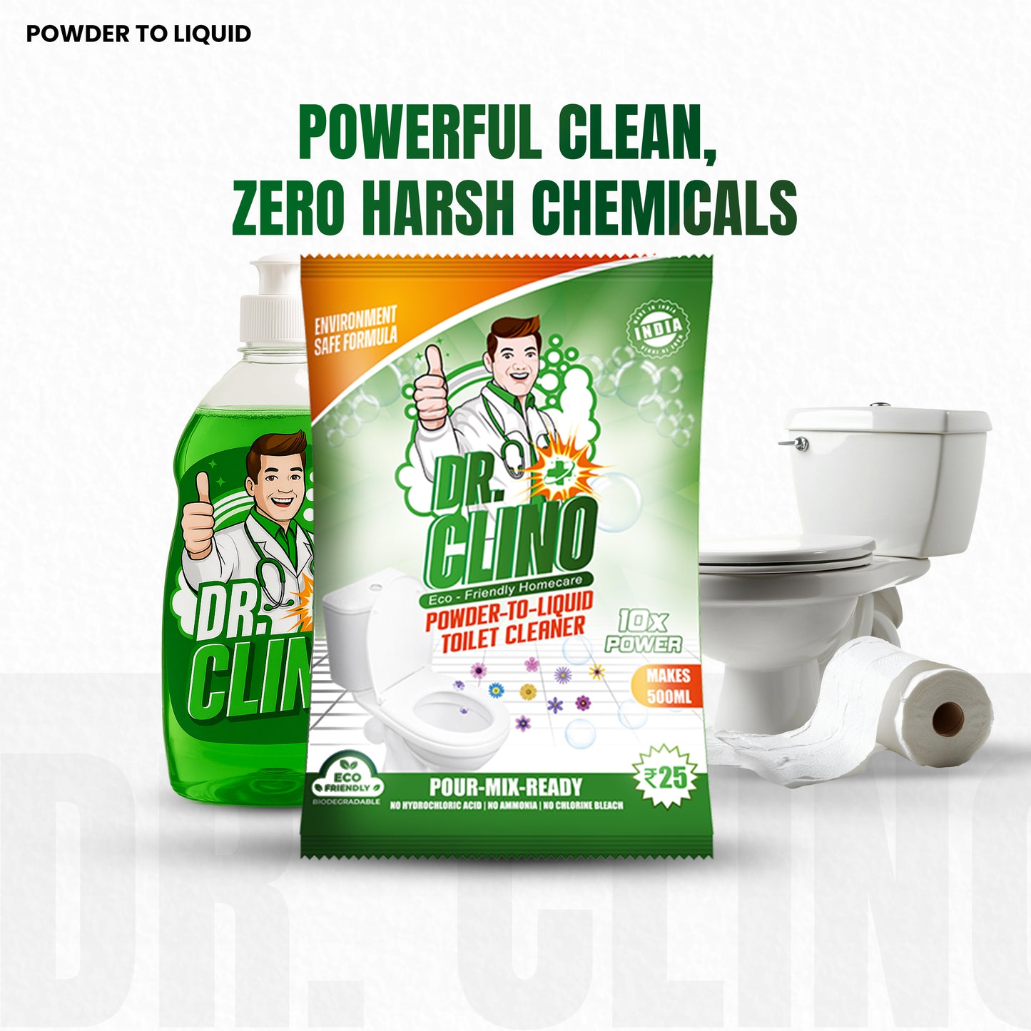 Toilet Cleaner - Powder To Liquid