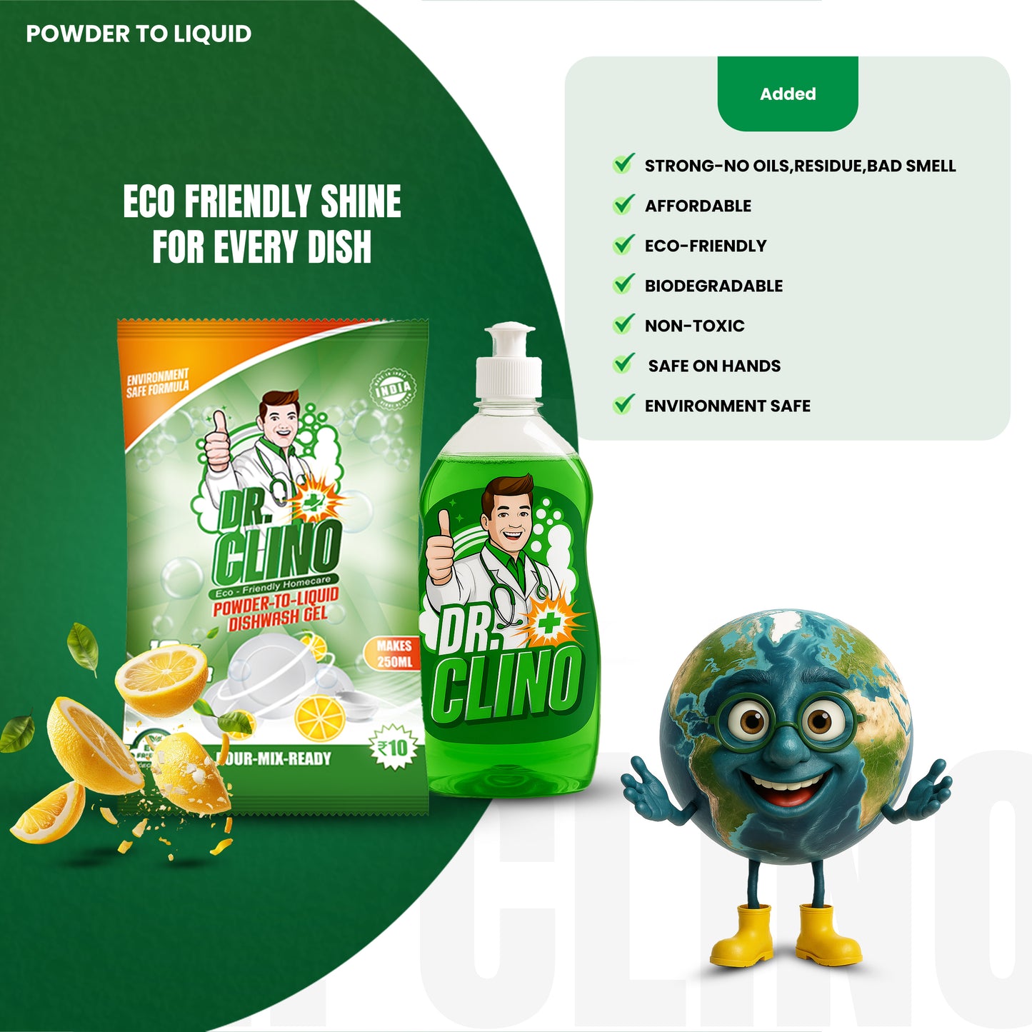 Dishwash Gel - Powder to Liquid
