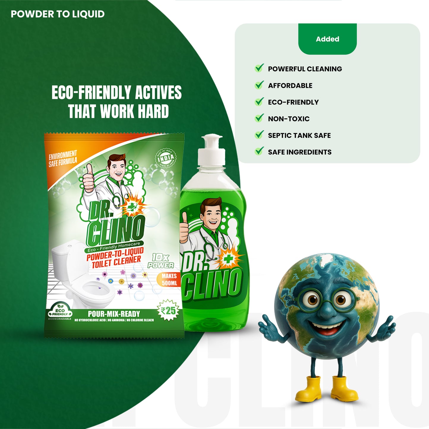 Toilet Cleaner - Powder To Liquid