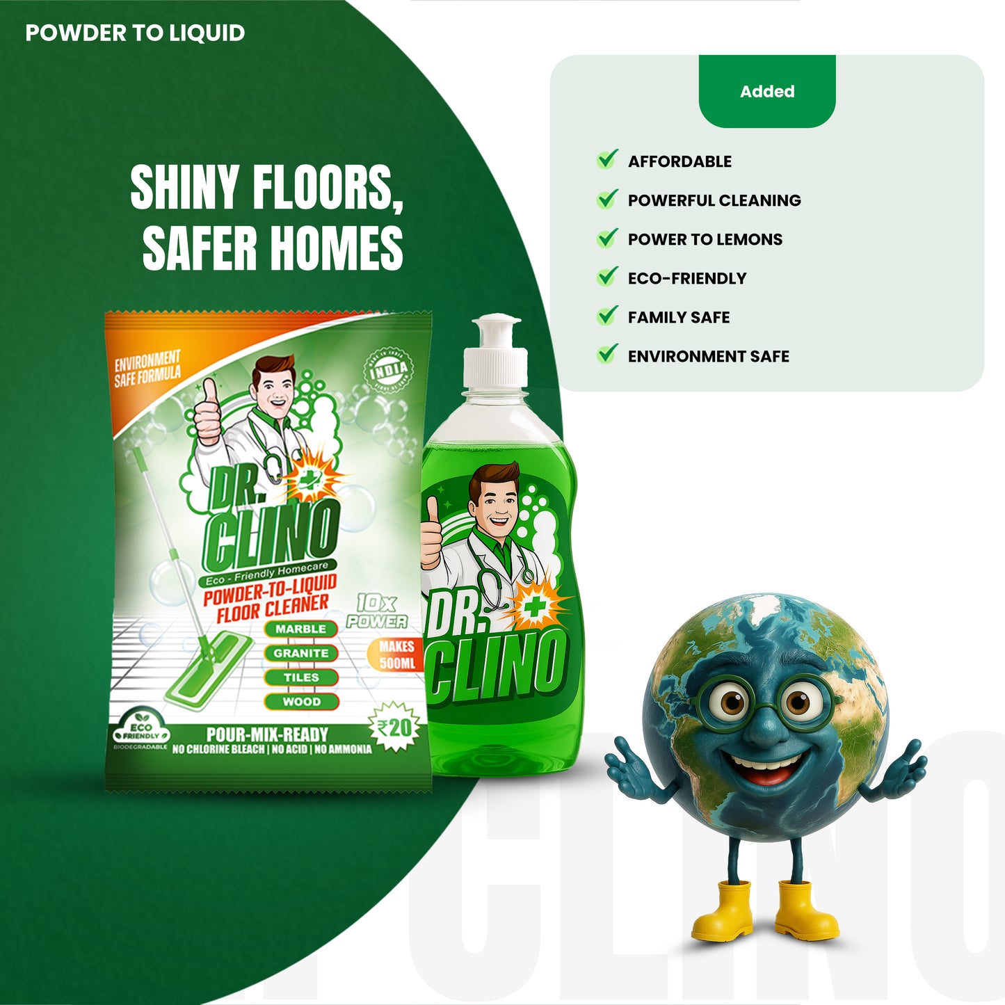 Floor cleaner - Powder To  Liquid