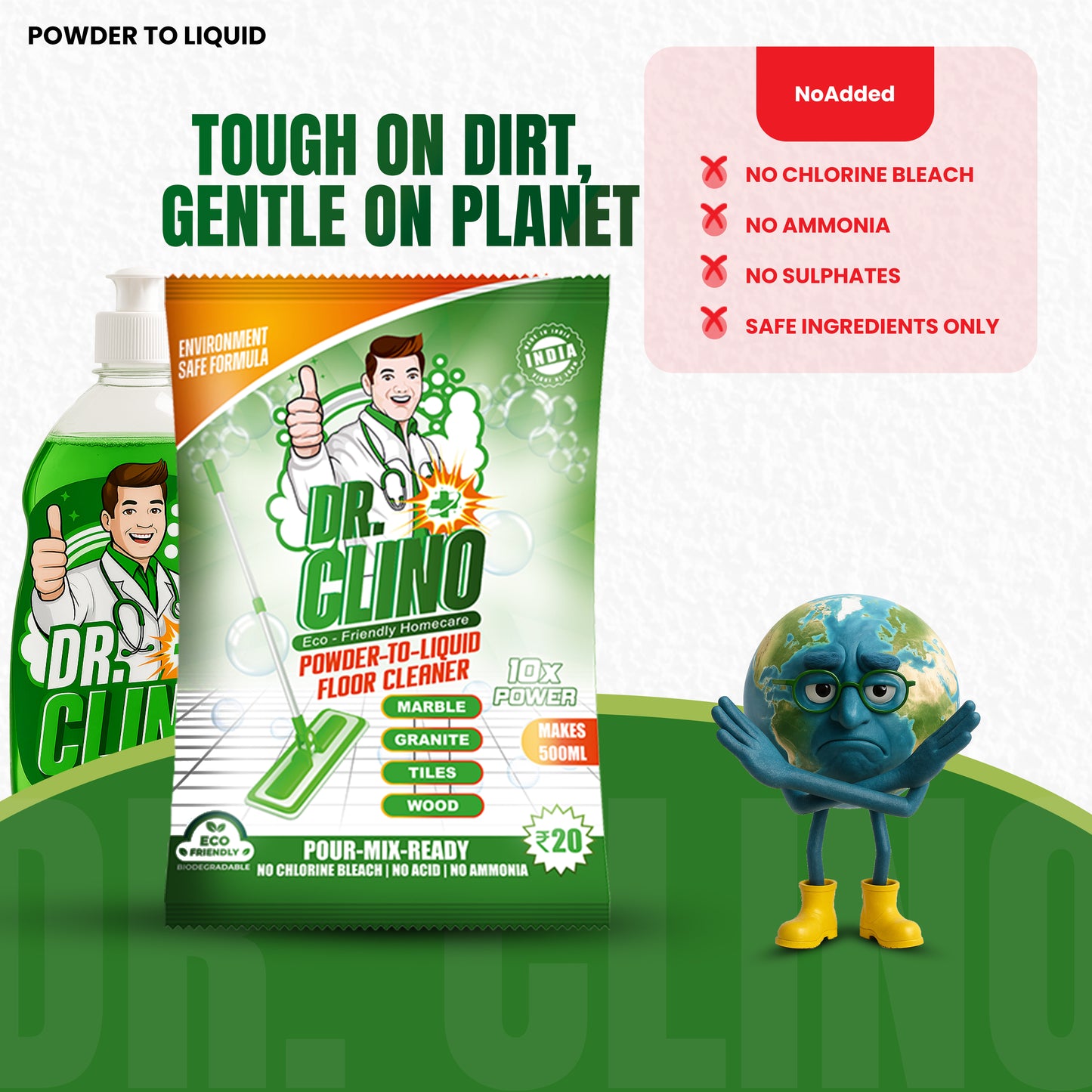 Floor cleaner - Powder To  Liquid