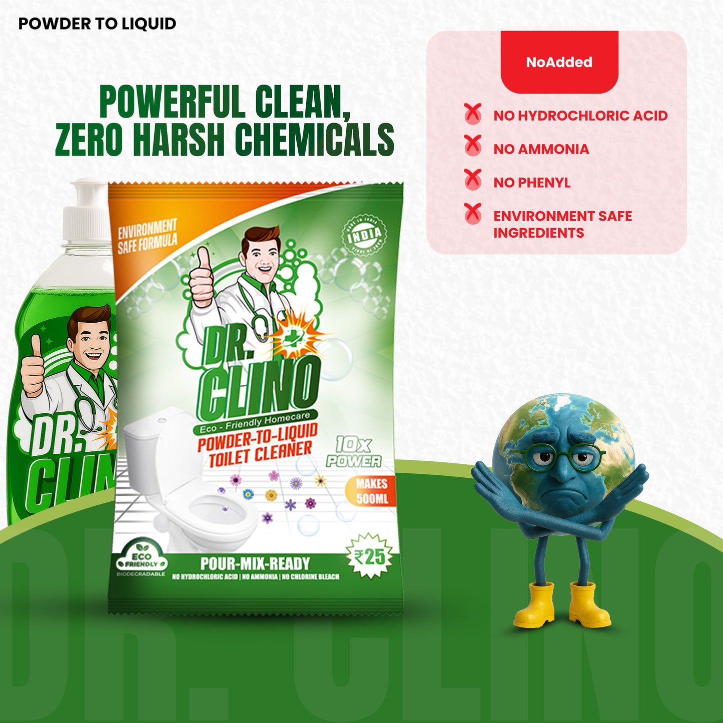 Toilet Cleaner - Powder To Liquid
